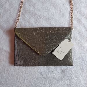 A New Day Silver Clutch Wristlet Minimalist Design